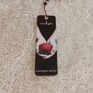 Twilight Bookmark with Red Apple Design